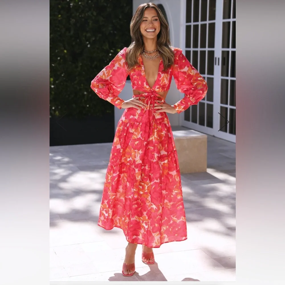 TALK LOUD MIDI DRESS FLORAL - Picture 2 of 6